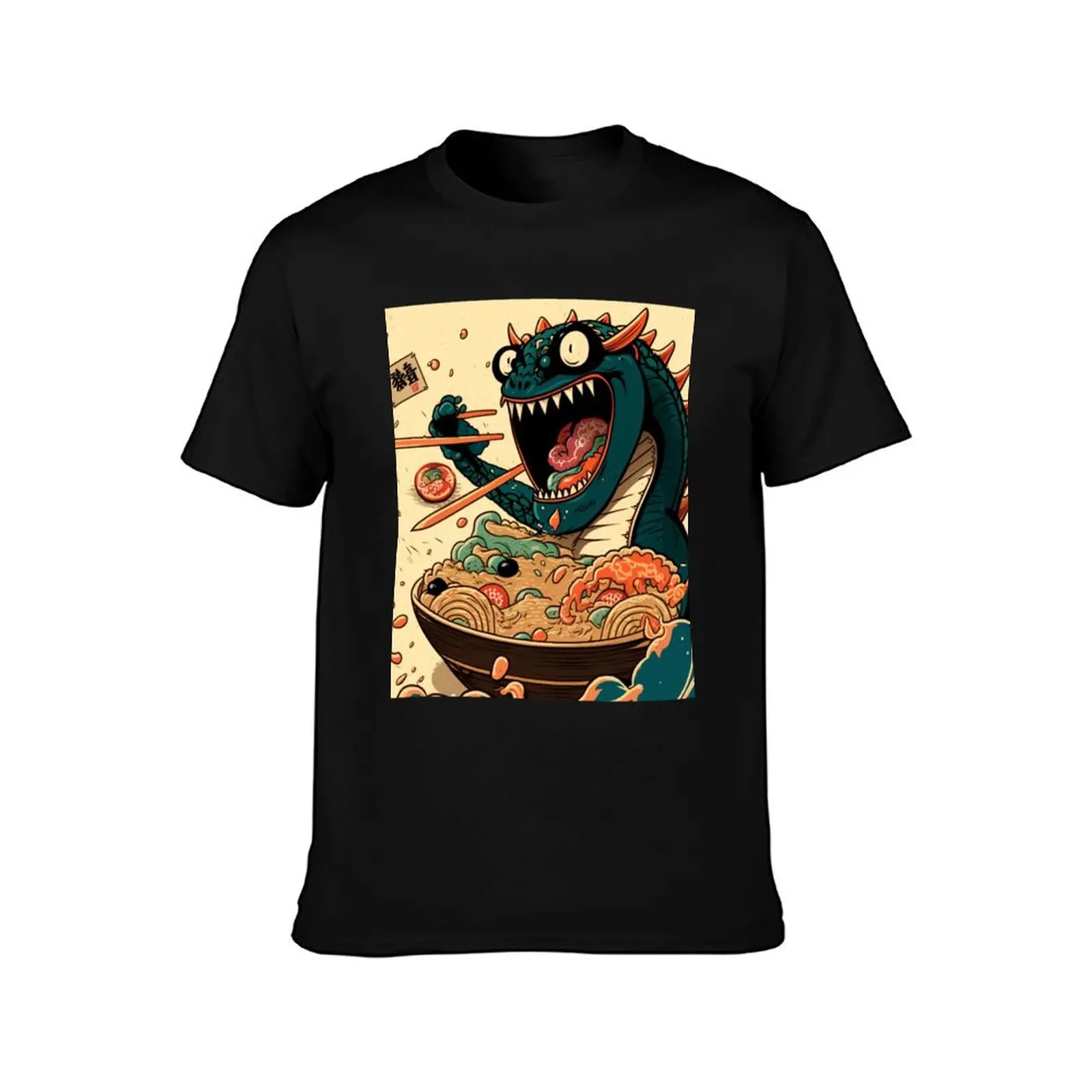 A Warm and Cozy Touch to Your Wardrobe: Ramen Illustration Design T-Shirt Summer Casual Cotton Tee Oversized Streetwear Tops