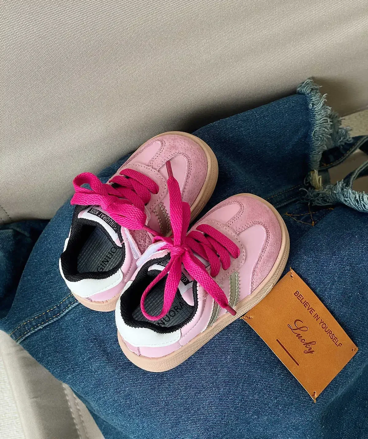 Sizes15-25 sepatu anak laki-laki dan perempuan, sneaker papan kasual Sol empuk, langkah pertama Gump musim gugur untuk anak laki-laki dan perempuan