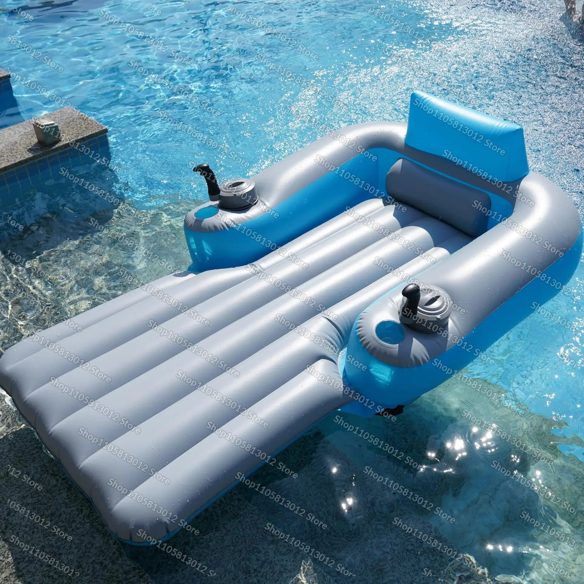 Water Inflatable Double Electric Lounger Adult Pool Jet Skis Boat Floating Row  Without thrusters Without thrusters