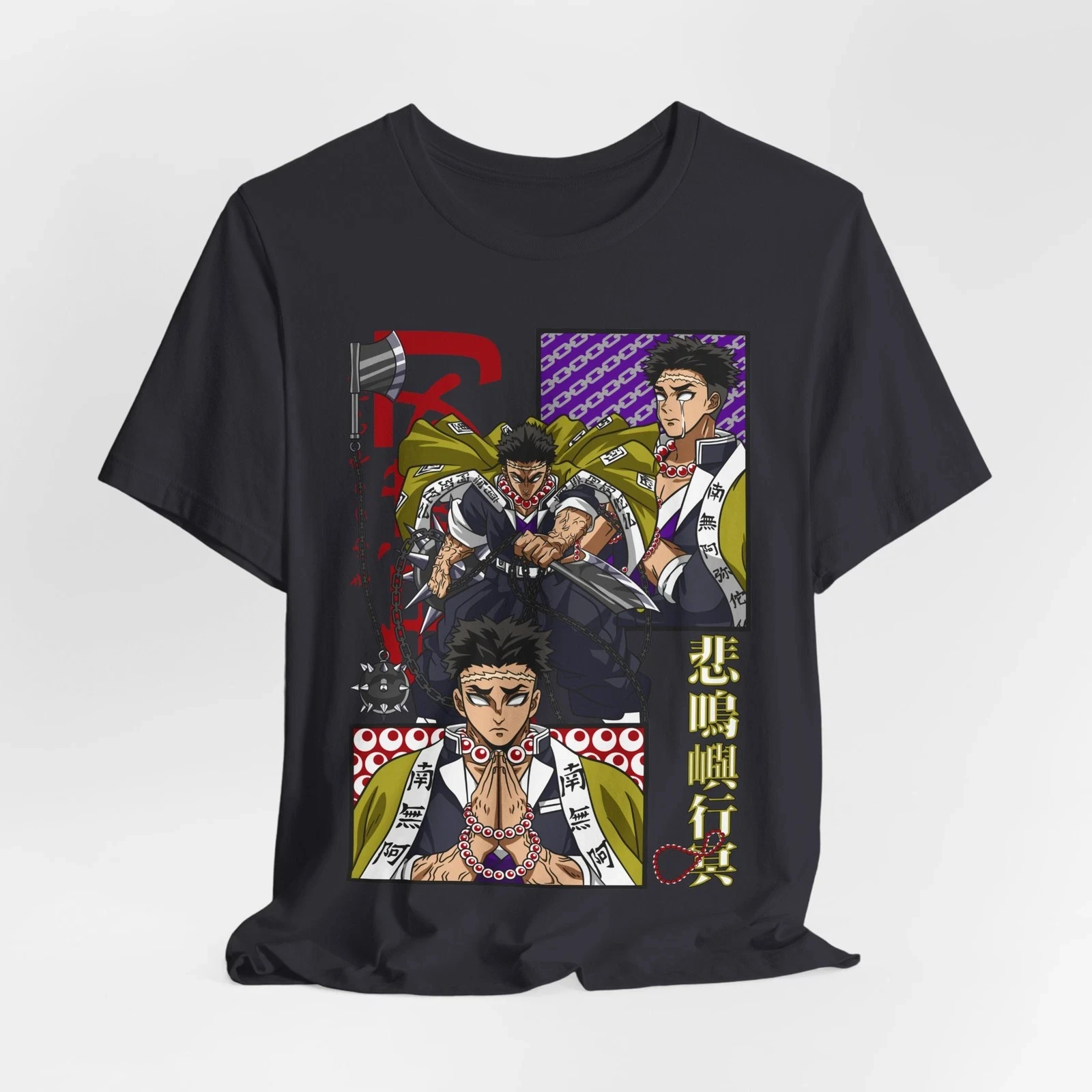 Summer Gyomei Himejima Tee, Anime T-shirt, Graphic Tee, Unisex Jersey Shirt Men's Round Neck Short Sleeve