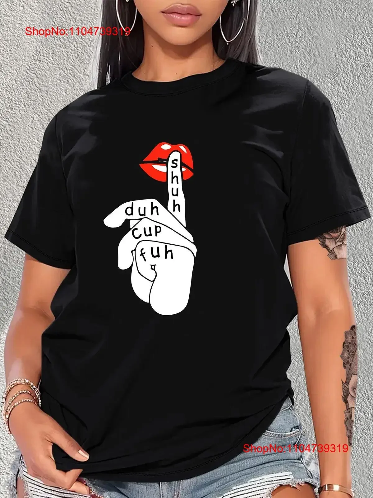 الشفاه الرياضية تي شيرت المرأة عادية طاقم الرقبة تجريب الأعلى خمر غسلها أوم مريحة موضة أنيقة تنوعا لينة #1