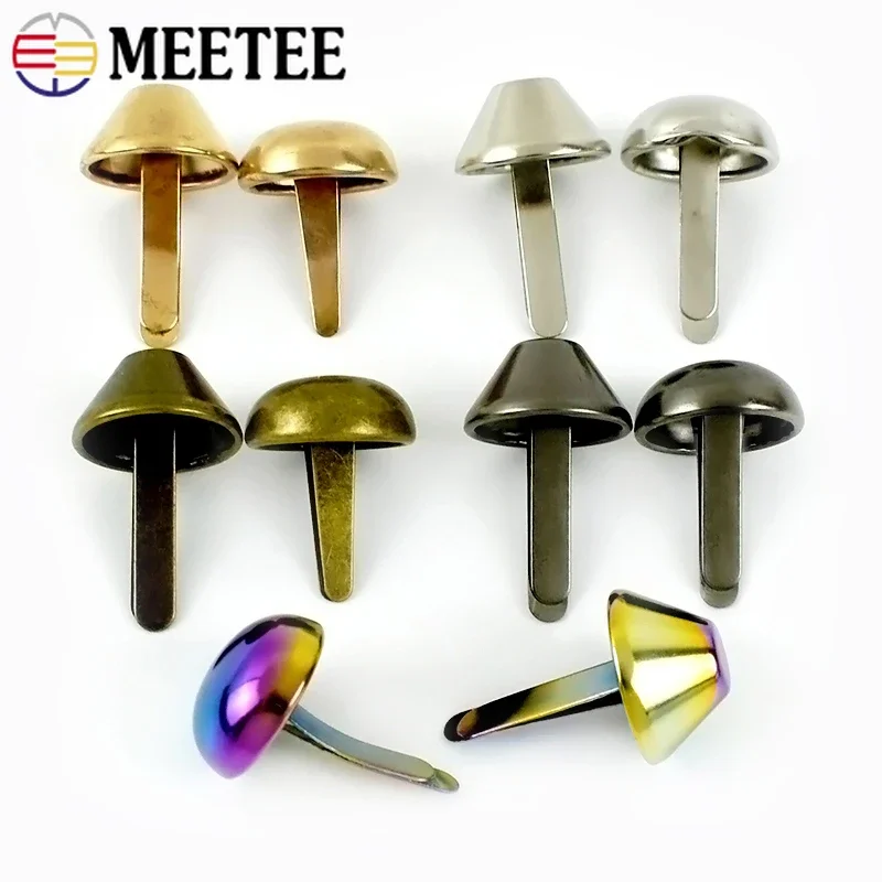 50pcs Two-Legged Bucket Cap Rivets Fasteners Bags Shoes Studs Metal Rivet Bottom Nail DIY Leather Crafts Accessories