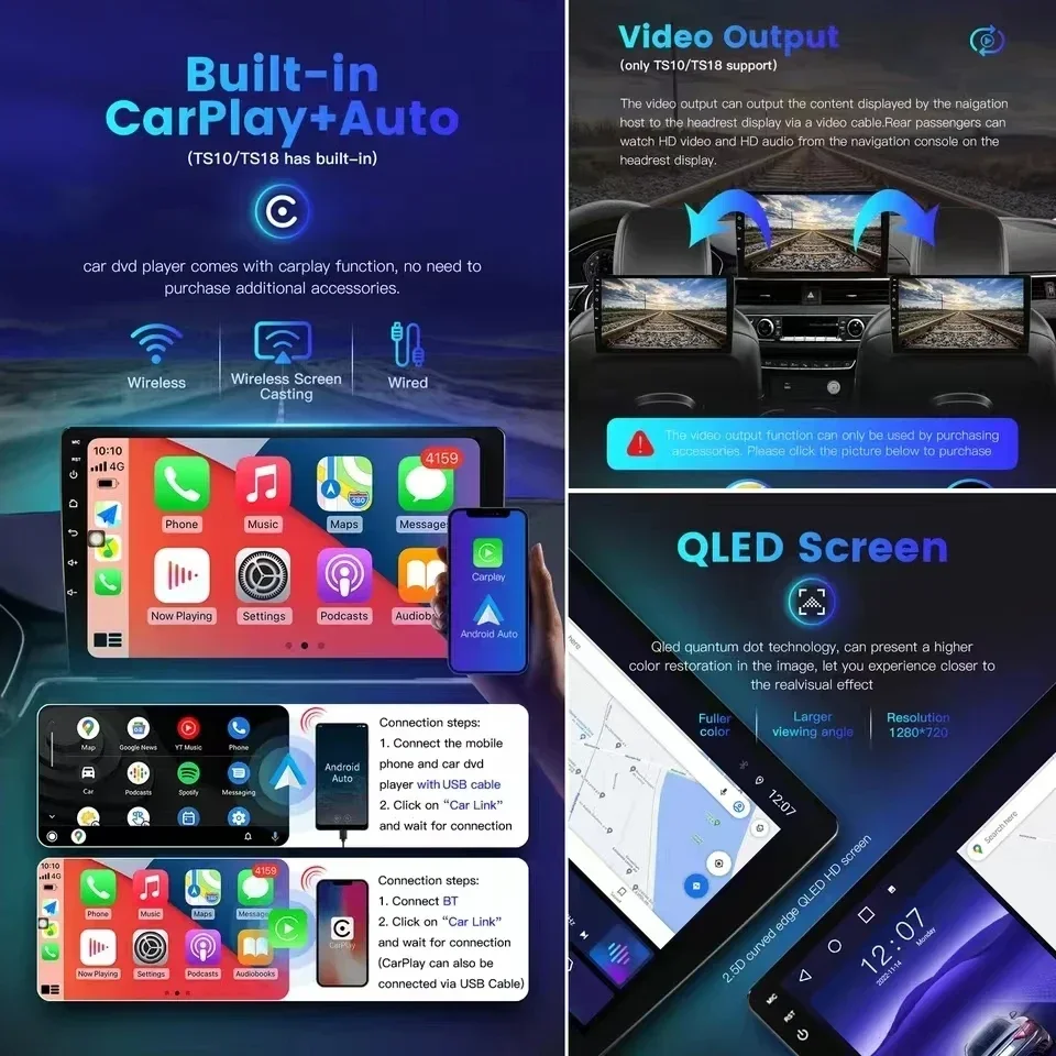 2 Din Android14 راديو السيارة لسيارة جيب كومباس باتريوت 2010-2016 Autoradio 4GLte + واي فاي نظام تحديد المواقع والملاحة Carplay DSP مشغل وسائط متعددة