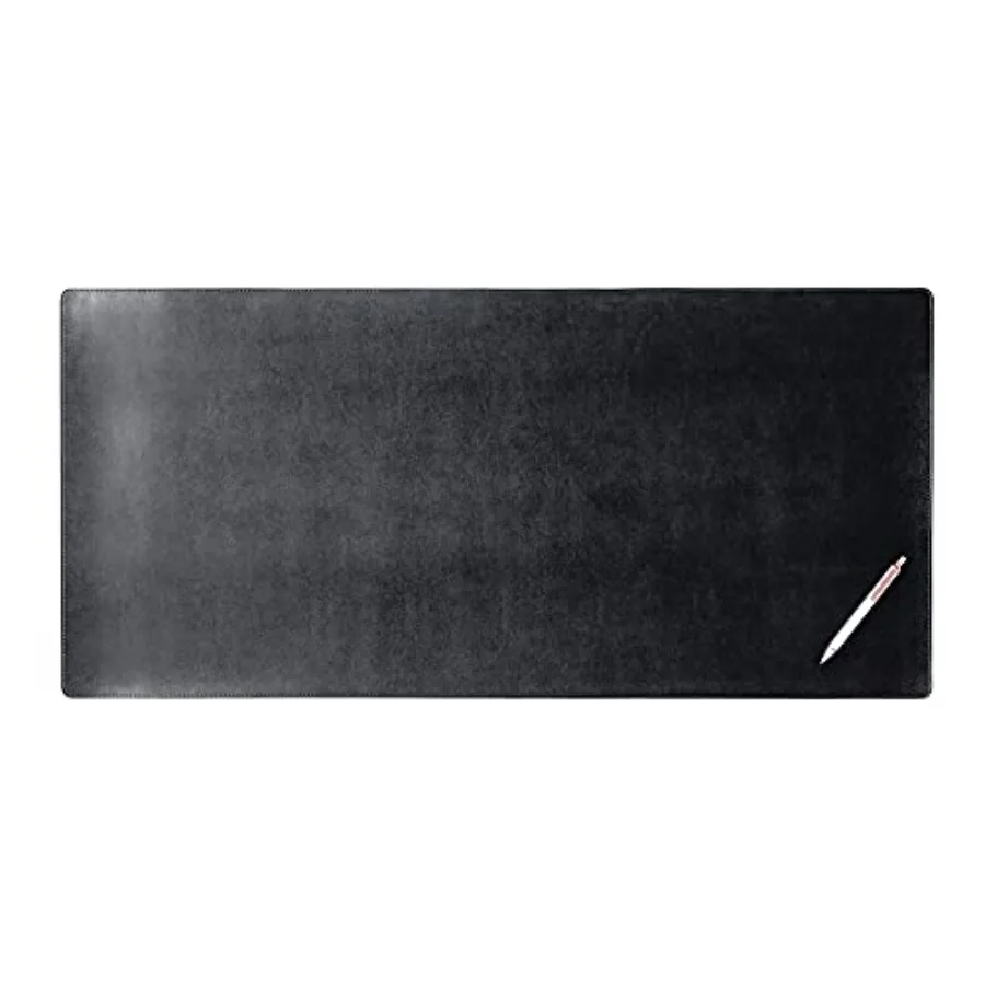 

Bonded Leather No Core Rollable Desk Mat/Pad - Luxury Leather Desk Blotter for Writing - Executive Desk Surface Protector - Bla