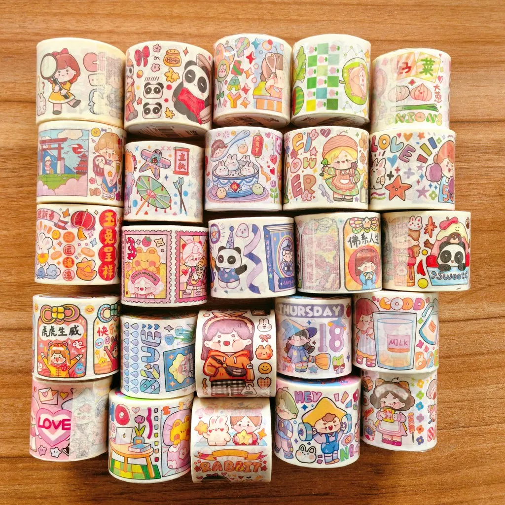 Douya Jiang Adorable Decorative Tape Set (200cm/50cm) - Random Style Shipped for Planner & Gift Wrapping Papery Pop Store