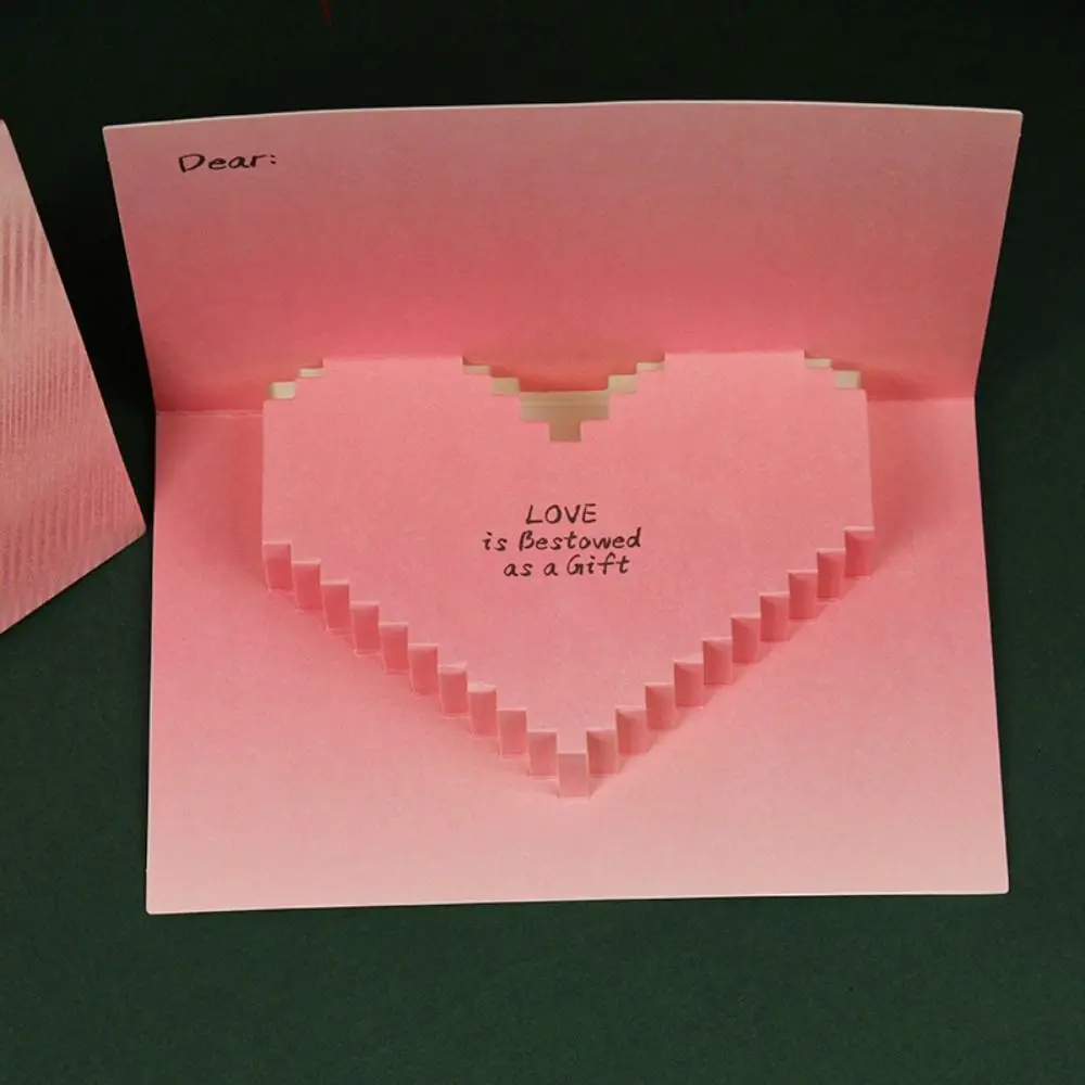 Paper Sculpture Valentine's Pop Up Cards Creative Three-dimensional 3D Heart Greeting Card Gradient Color Beautiful