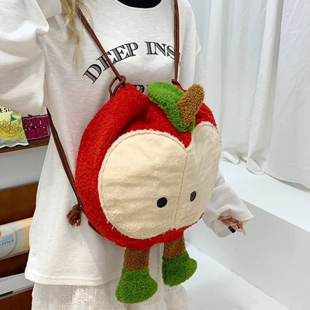 Cute Long Leg Cartoon Fruit Plush Bag PP Cotton Stuffed Fruit Plush Backpack Kawaii Soft Fruit Doll Shoulder Bag Kid Girl Boy