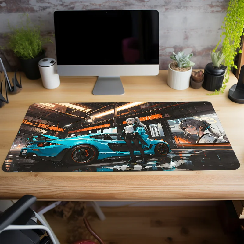 Cool Racing Cyberpunk Mouse Pad Non-Slip Rubber Base HD Print Desk Mat for Gamers and Office Gift for Friends and Teens