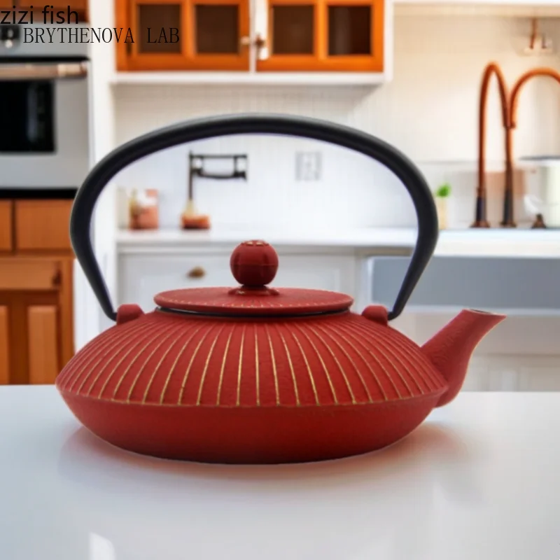 800ml Umbrella Shaped Cast Iron Teapot Filter Pot Heated Afternoon Kettle Tea Brewing Utensils Tea Kettle Water Bottle Teapots