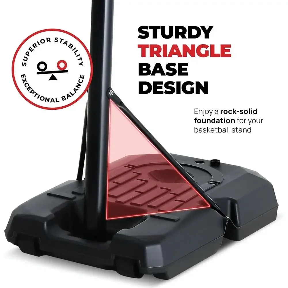 Adjustable 44 Shatterproof Basketball Hoop System for Kids and Adults - Indoor/Outdoor Weatherproof Base view 5