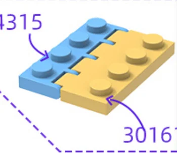 *Hinge plate 1x4+1x4* S044A+C 20pcs DIY enlighten block brick part No. 4315+30161 Compatible With Other Assembles Particles