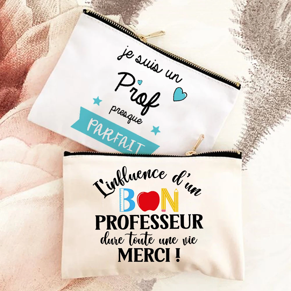 

The Influence of Teacher Will Last for A Lifetime Print Makeup Bag Travel Toiletry Bag Pencil Case Stationery Bags Teachers Gift