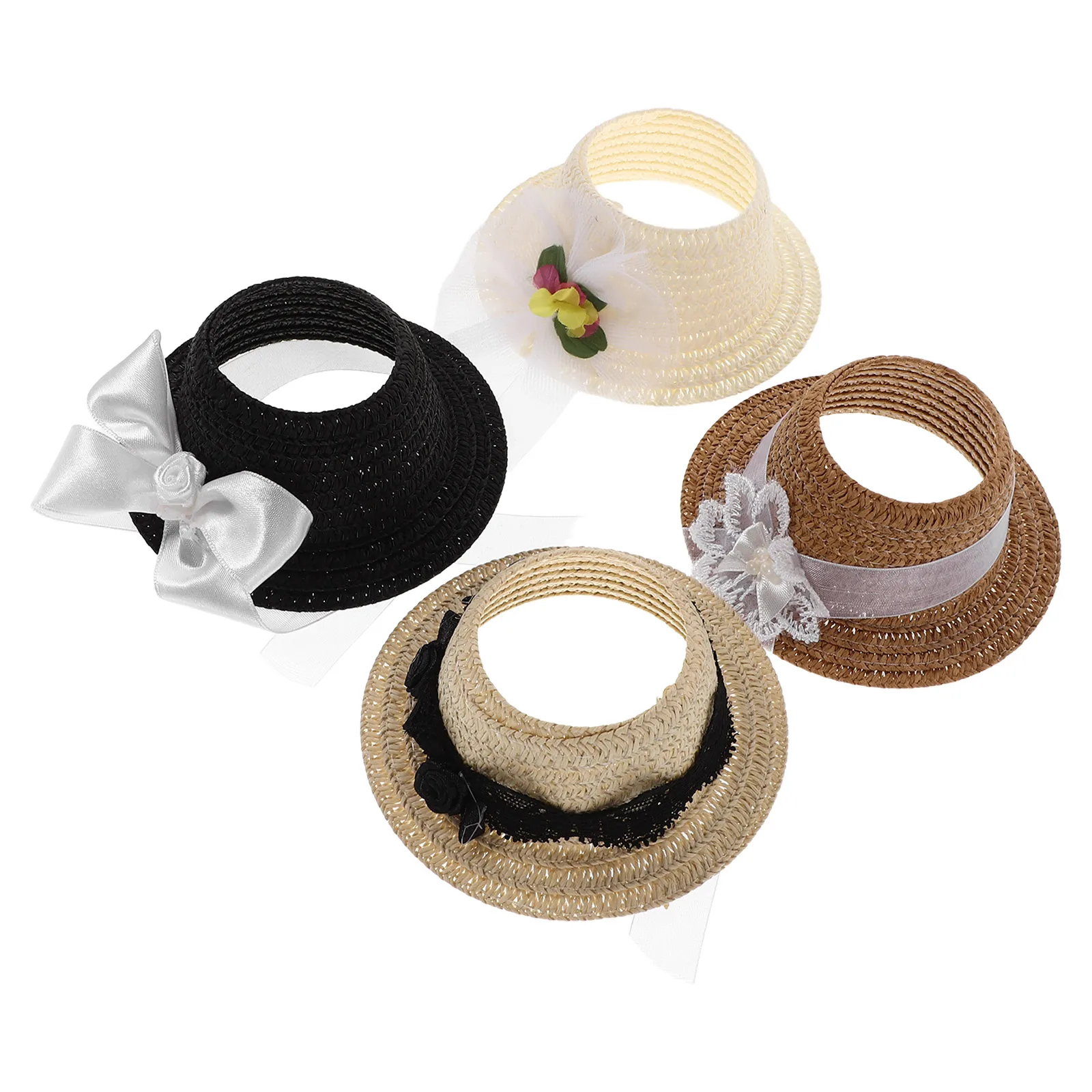 

4 Pcs Hat Accessories Mini Hats Headgear Accessory Craft Cloth Bowler Hair Dollhouse Miniature for Crafts