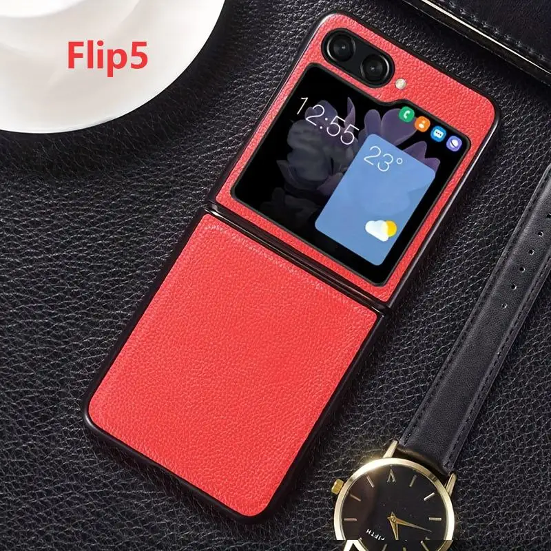 Luxuriöse Business-Style Retro Litchi-Textur Hülle für Samsung Galaxy Z Flip 8 6 5 4 3 5G Flip7 FE Ultra Dünne Harte Stoßfeste Abdeckung – Detail 9