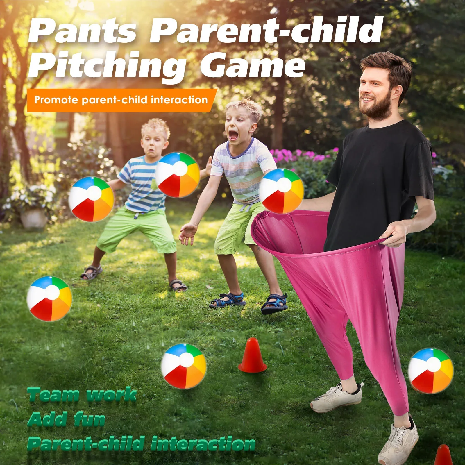 Conjunto de jogo de calças da vovó, bolas de quintal, esportes ao ar livre, jogos de equipe, diversão, festa de família, jogo para campo de arremesso, adereços de jogo, brinquedo elástico