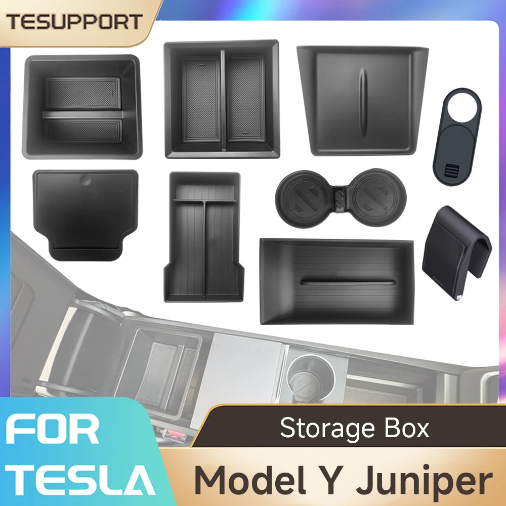 Boîte de rangement pour Tesla modèle Y Juniper, accessoires, plateaux de Console centrale pour Tesla modèle Y Juniper 2025 – 2026, couvercle de Webcam