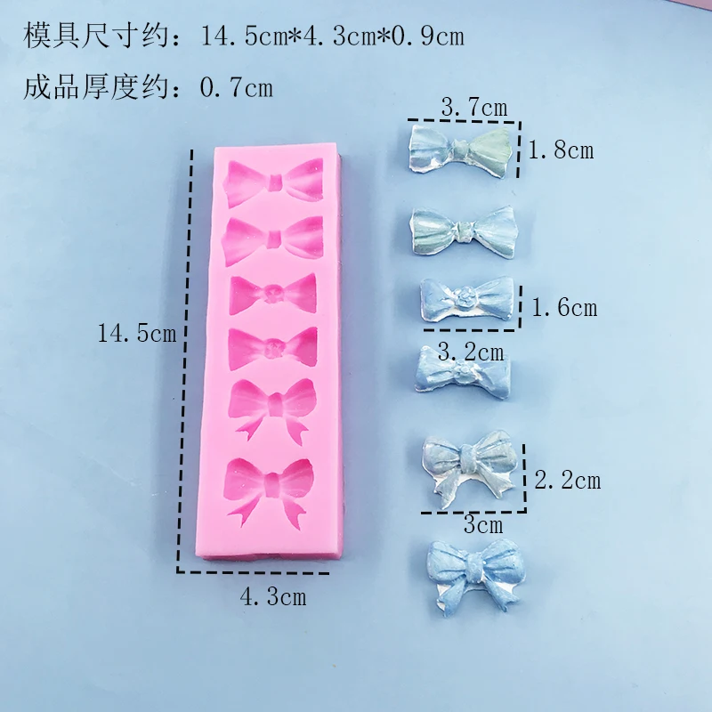 3D โบว์แม่พิมพ์ซิลิโคนอาหารวัสดุความปลอดภัย Fondant เค้กตกแต่งช็อกโกแลต Mould ขนมหวานทํา Mousse เค้กในครัวเรือนเครื่องมือ