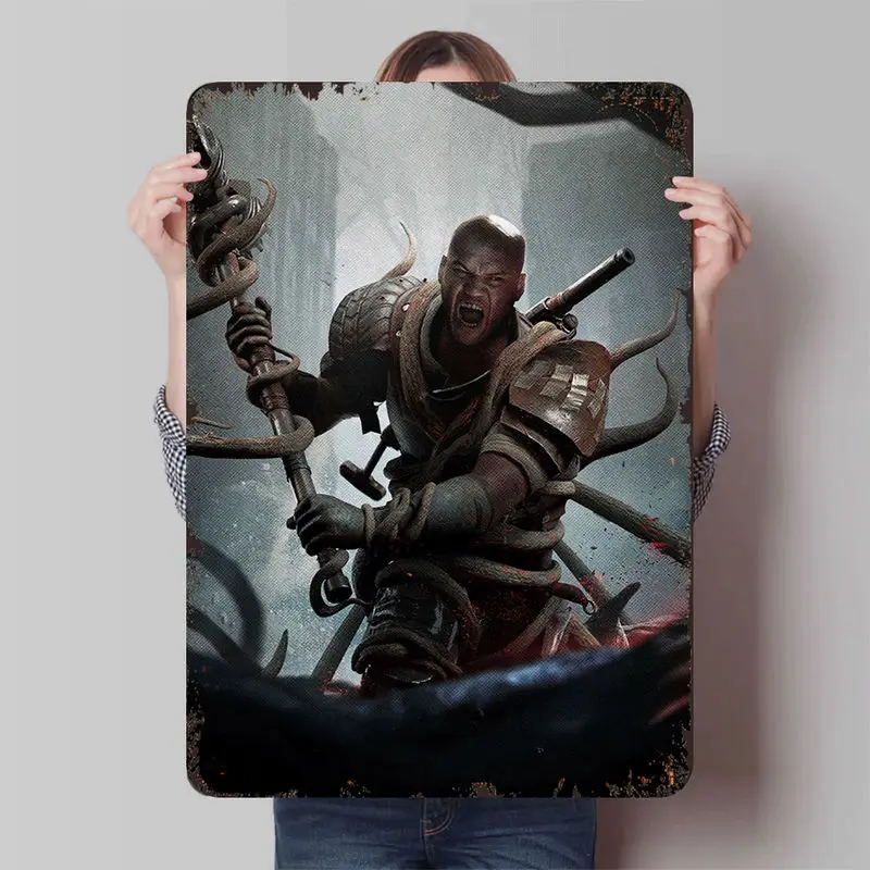 Металлический постер Diablo Barbarian, тема игры, настенный художественный декор, гостиная, кабинет, художественная коллекция современного украшения дома