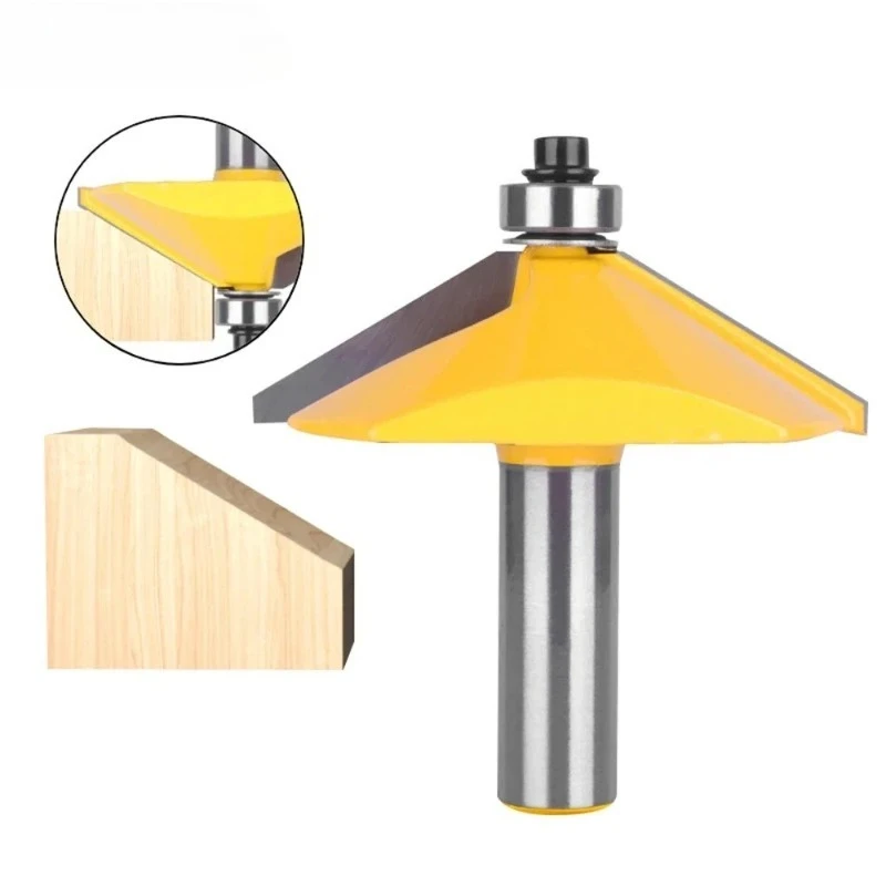 60 Deg Bevel Edge Forming Chamfer Router Bits with Bearing Chamfering CNC Wood Cutting Tools Woodworking Milling Cutter 1PC