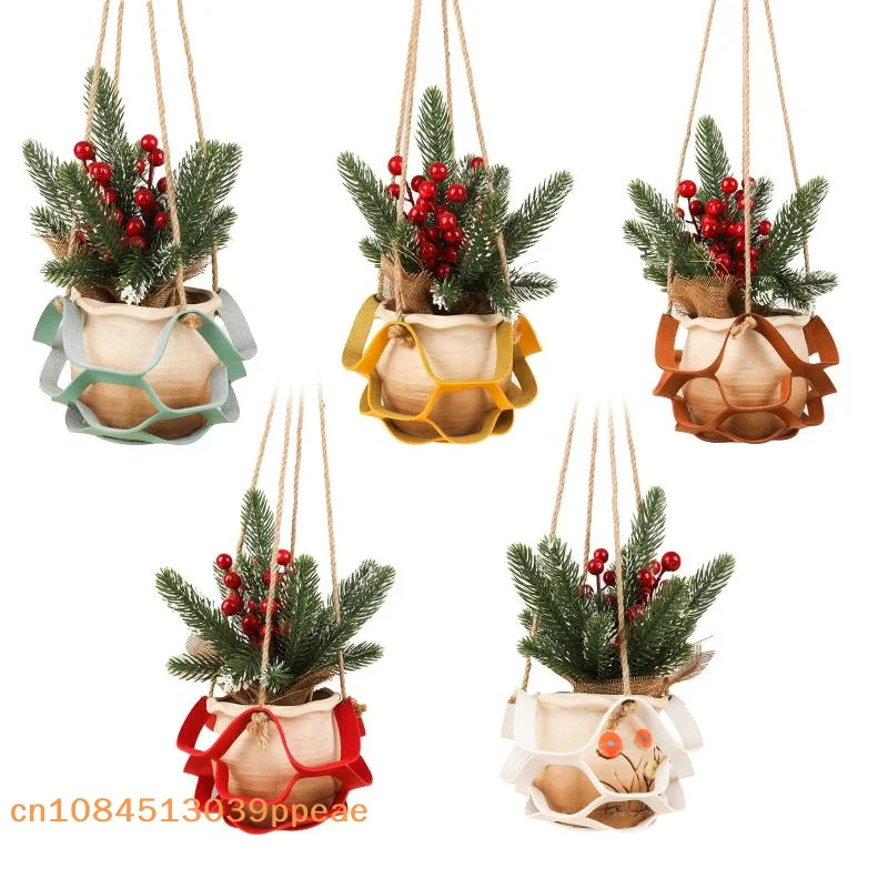 {QTG333} Indoor And Outdoor Plant And Flower Multi-level Tray PU Leather Potted Plant Hanging Basket Hanging Tray