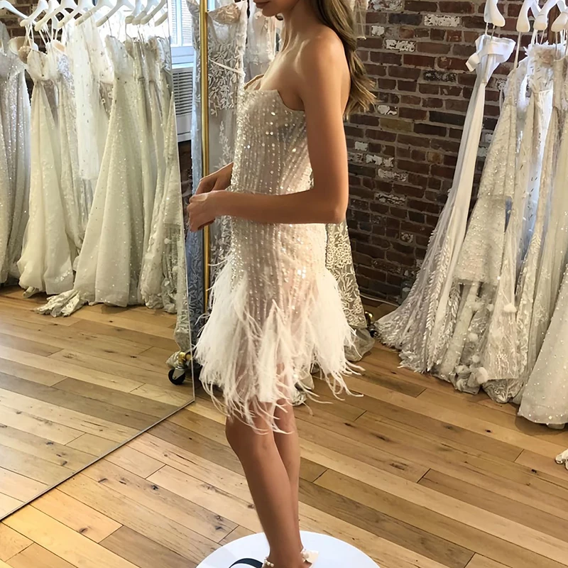 Sexy Tassel Patchwork High Waist Dress Shiny Sequins Off Shoulder Party Evening Dress Temperament Strapless Backless Mini Dress