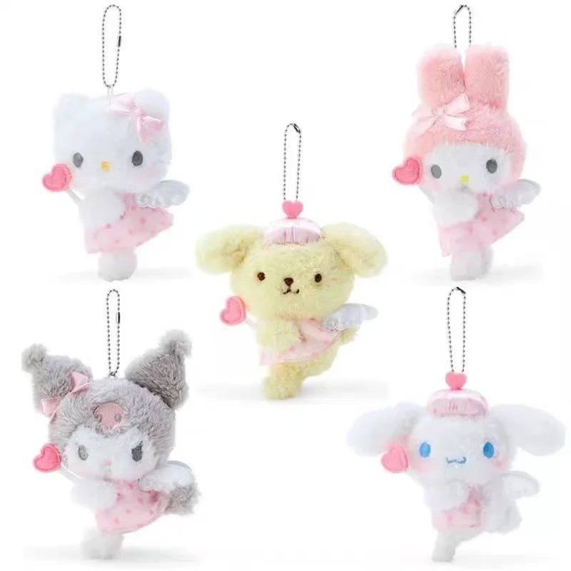 

Kawaii Love God Little Angel My Melodys Kuromis Doll Keychain Cartoon Cinnamonrolls Hello Kittys Love Plush Toy Pendant Gift