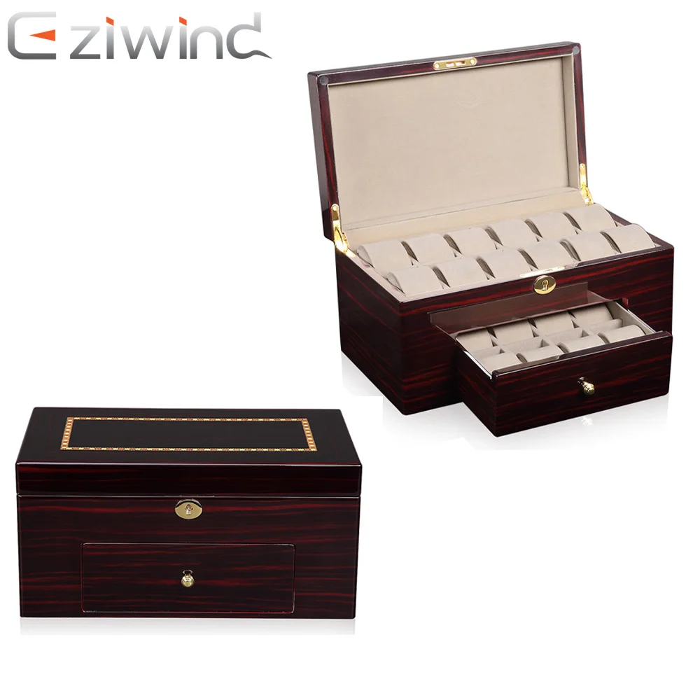 Two Layers 20 Slots Watch Box Display Case Holder Watch Organizer Men's and Women's Jewelry Storage Display Box