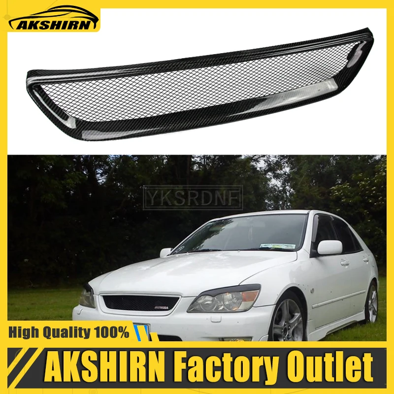 No logo Carbon fiber Front bumper grille For Toyota Altezza AS200 AS300 RS200 For Lexus IS200 IS300 Sport style CF bodykit grill