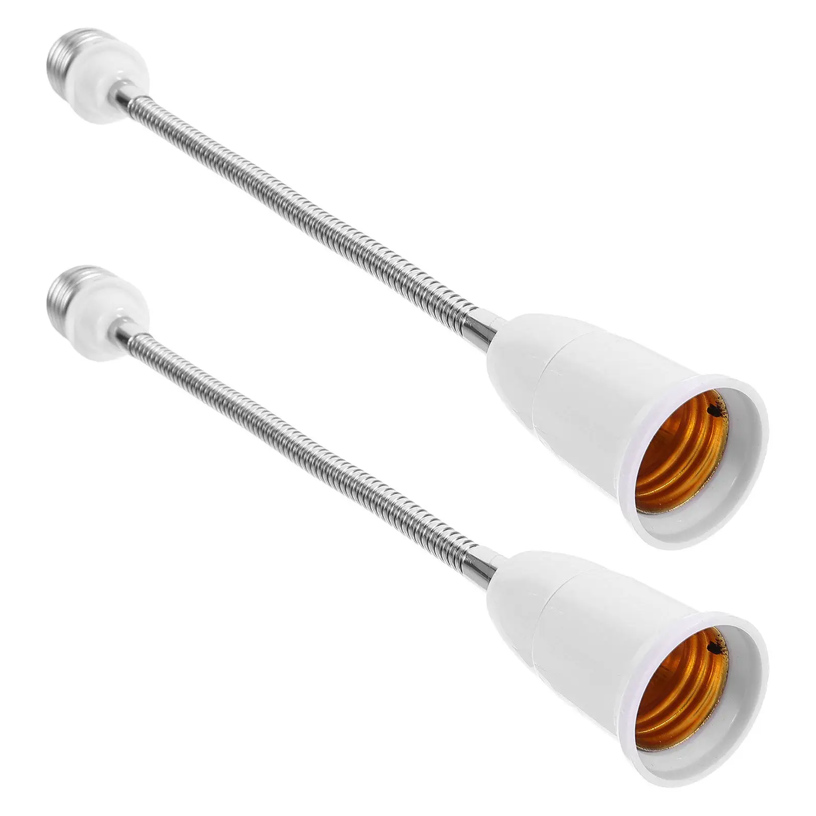 2Pcs Adjustable E27 Rotatable Lamp Socket Converter Light Bulb Socket Extender Flexible Extension for Home Office