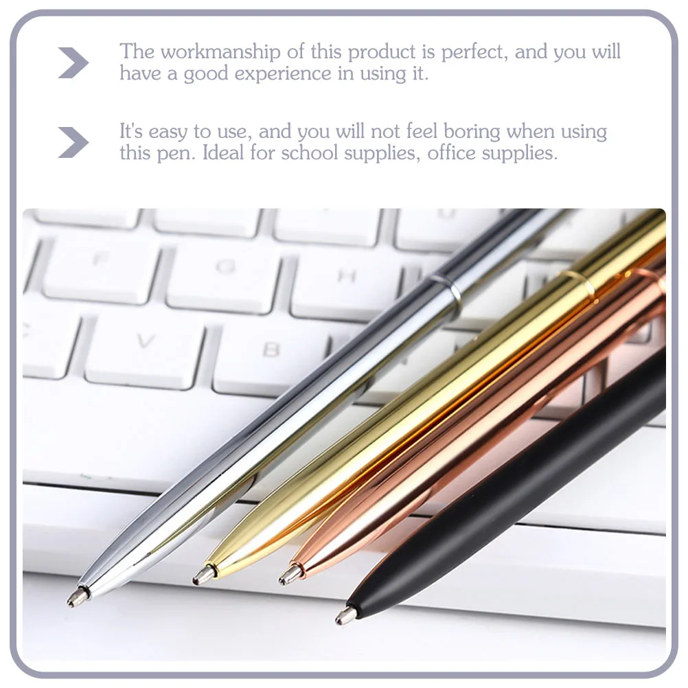 

8pcs Plastic Table Placing Ballpoint Smooth Writing Portable Office Refillable Metal Pens Nordic Style Decorative Pens For