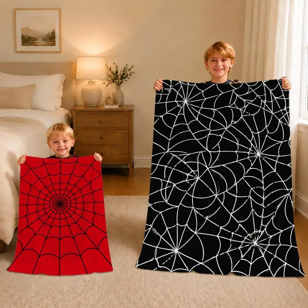 Pattern spider web Throw Soft Plush Flannel Pet Blanket, Home Decor Cover for Sofa, Bed, Trip & Picnic