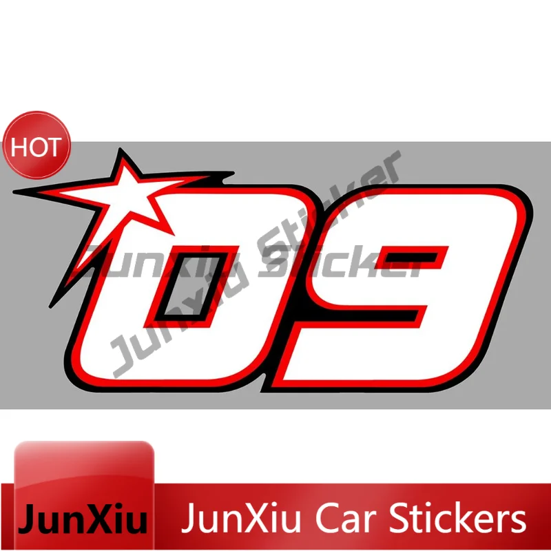 MOTO Numero 09 Course Racing Number Style Waterproof Vinyl Decal Car Sticker For Auto Bumper Window Outdoor Decoration