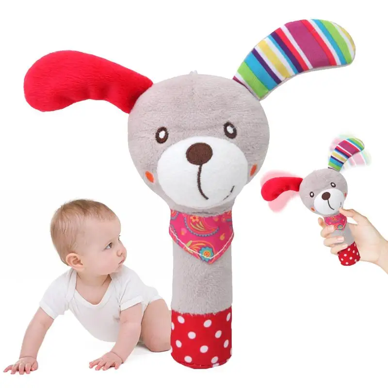 

Animal Shaker Rattle Toy Hand Shaker Sensory Plush Doll Cartoon Doll With Sound Educational Toddler Toys Developmental Rattle To