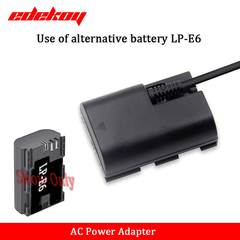 Decoded ACK-E6 AC Power Adapter Supply For Canon EOS R7 EOS 5D Mark IV III II 5D4 5DS R 6D 7D 7D Mark 2 60D 70D 80D 90D Camera