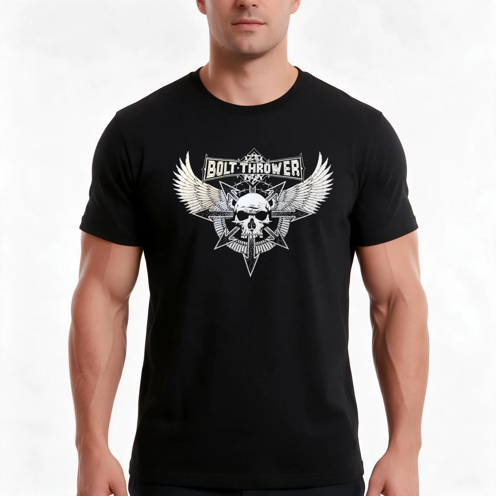 thrower music T-Shirt, Summer Casual Cotton Tee, Oversized Streetwear Tops, Vintage Graphic Print, Loose Fit Short Sleeve