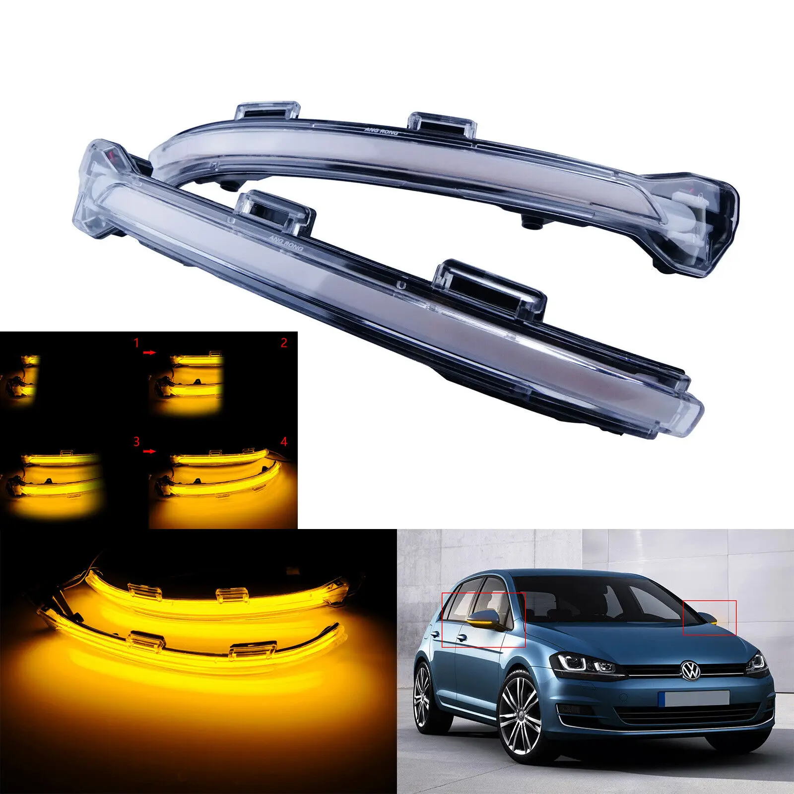Dynamic LED Wing Mirror Indicator Turn Signal Light Flowing For VW Golf MK7 GTI R Sportsvan AM1 Touran 5T1
