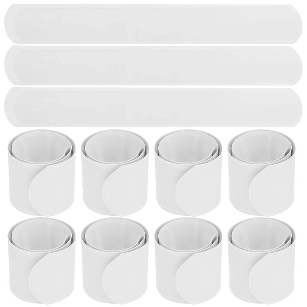 

30pcs Slap Bracelets White Blank Snap Circle Wristbands DIY Graffiti Bands Kids Toys Party Favors Children Gifts Safe
