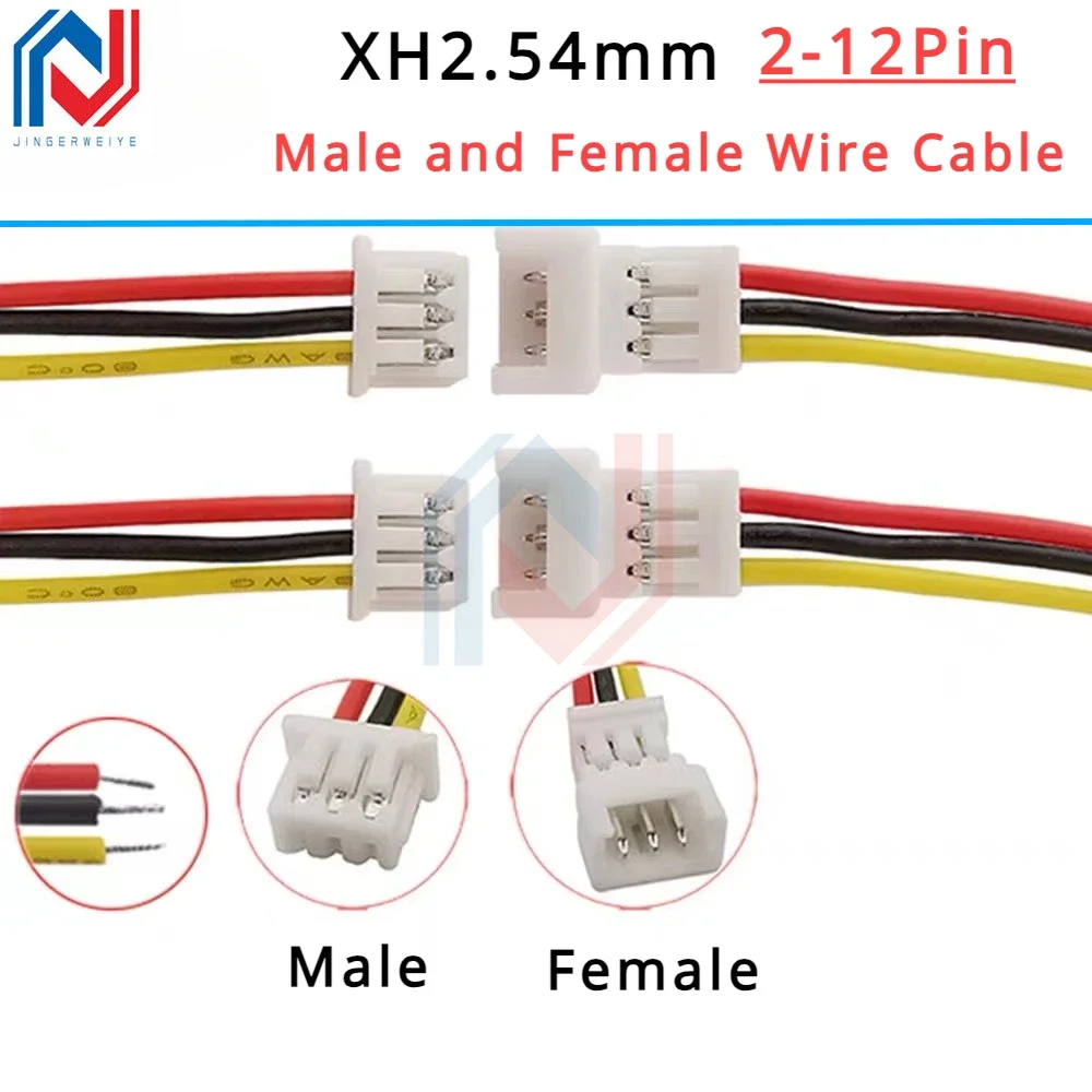 

10PCS JST XH2.54 XH 2.54mm Wire Cable Connector 2P/3P/4P/5P/6/7/8/9/10/11/12 Pin Pitch Male Female Plug Socket 10/20/30cm Length