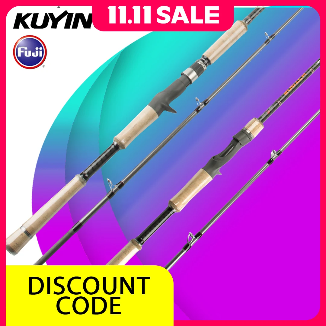 

KUYING SNATCH Heavy Power Carbon Fishing Rod Super Hard 7ft/7.3ft/7.6ft H/XH Action 6-60g Casting Lure Snakehead Rod for Angling
