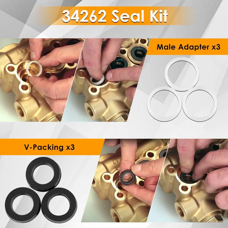 34262 Seal Kit for Cat Pump 66DX 6DX Pressure Washer Pump Replacement Used for 6DX35G1I 6DX40G1I 66DX30G1I 66DX35G1I 66DX40G1I