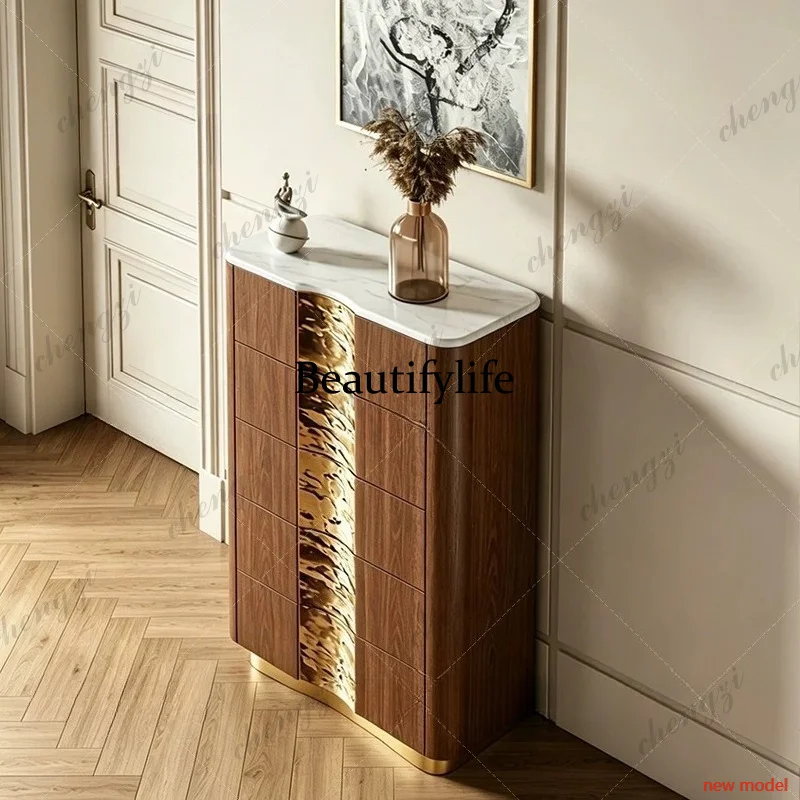 Small apartment living room locker with drawers storage side cabinet French retro wall cabinetN138