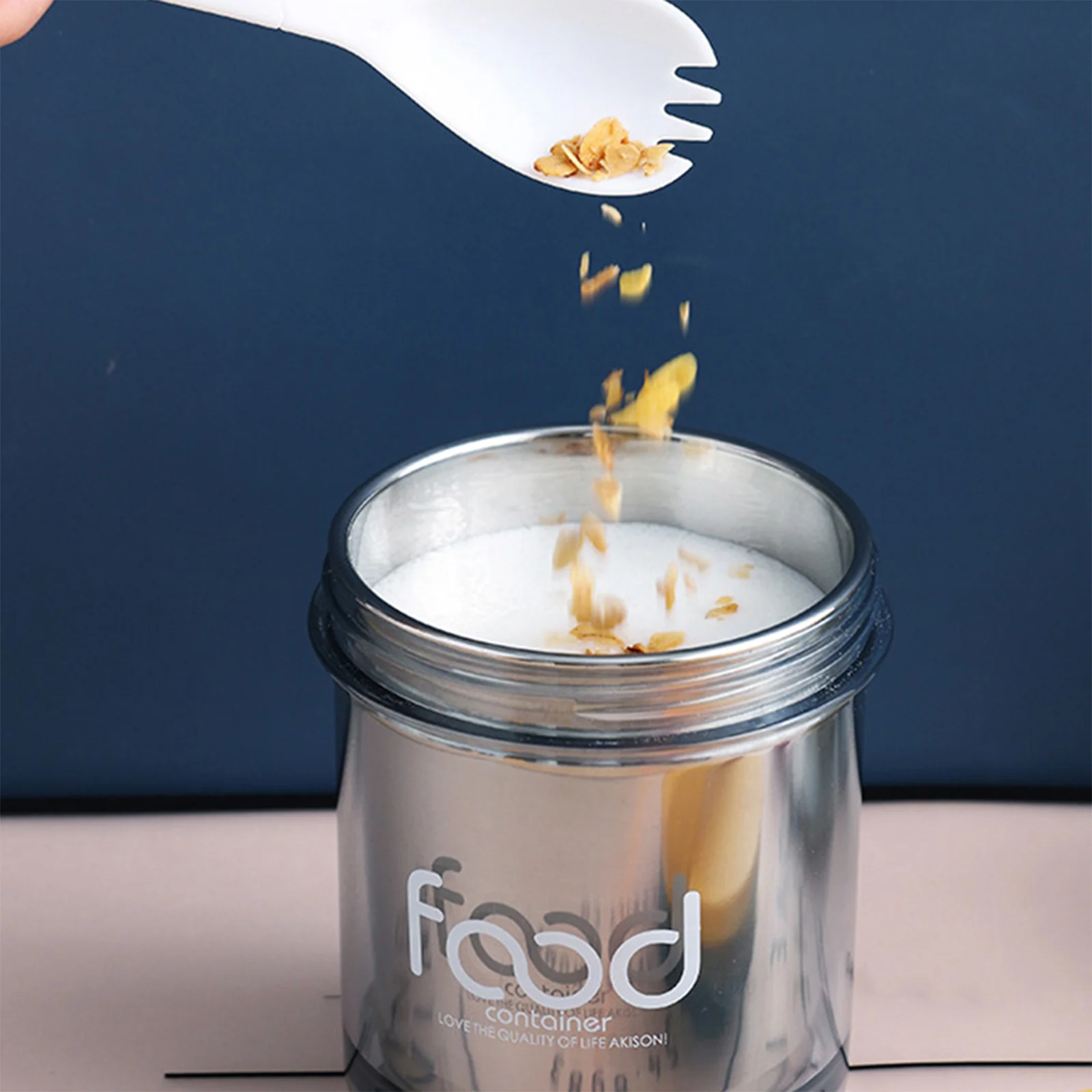 

1Pcs Insulation Soup Cup Premium 304 Stainless Steel PP Material Practical Thermal Safe Portable Handle Home Travel