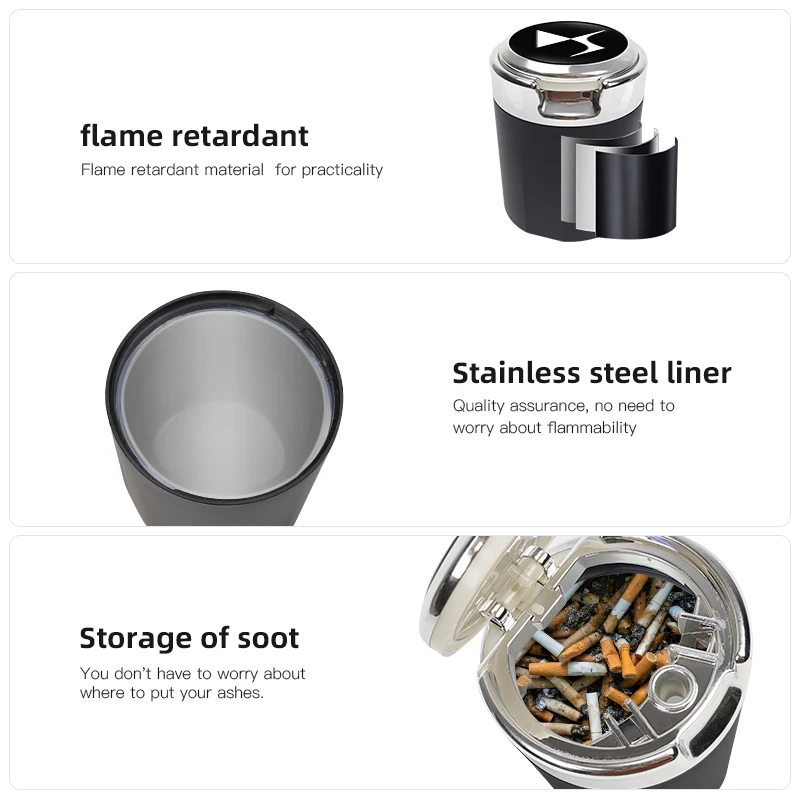 اكسسوارات السيارات الداخلية منفضة سجائر مصباح ليد المحمولة حامل رماد الدخان ل DS الروح DS4S DS5 5LS DS3 DS4 DS6 DS7 DS9 البرية