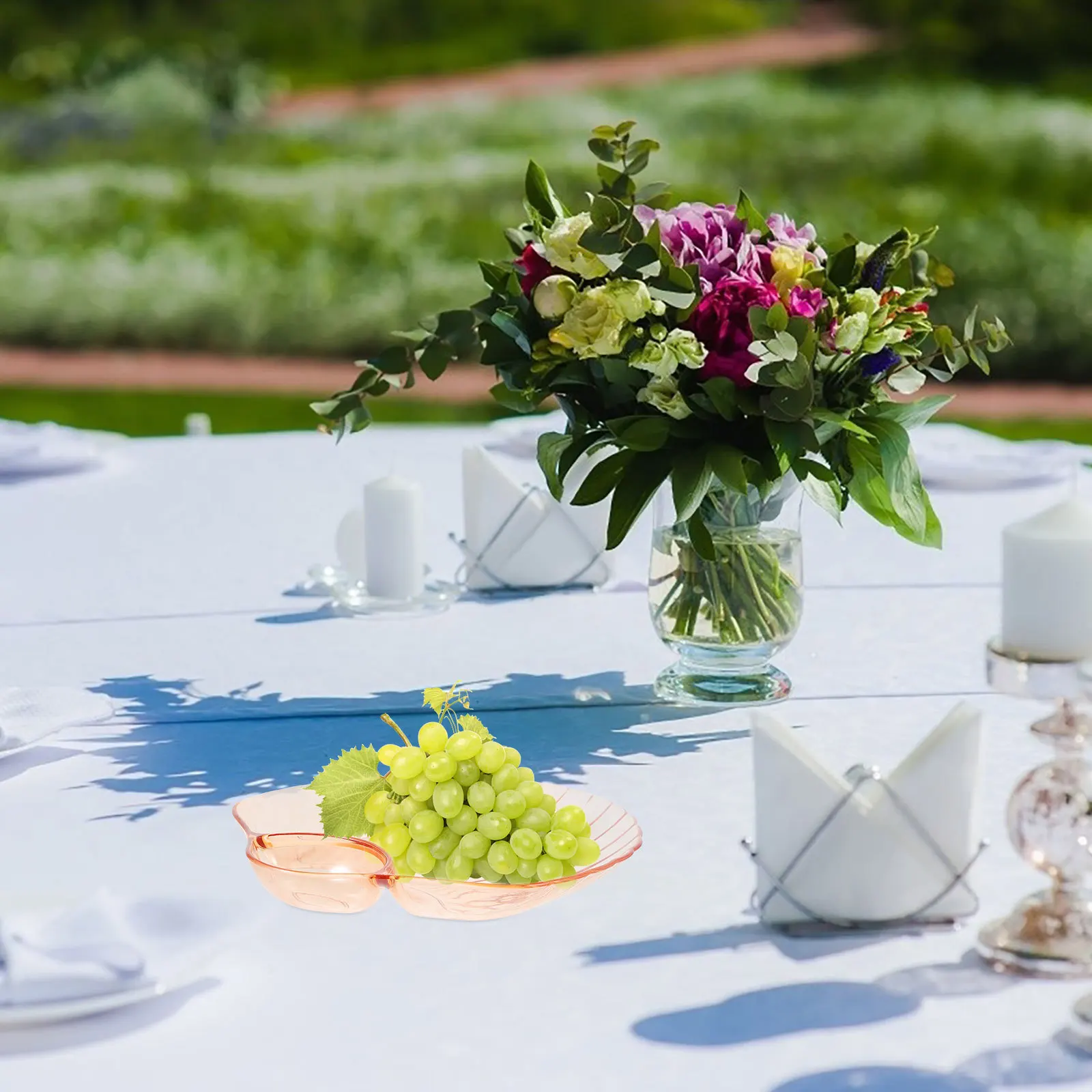 

4Pcs Shell Pattern Snack Plates Multi-Use Storage Tray Reusable Fruit Dish Lightweight for Party Chips and Dip Plates