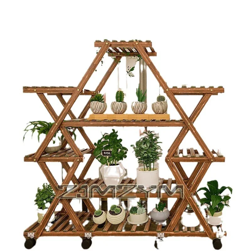 Multi-layer Balcony Flower Rack Floor-standing Storage Rack Household Indoor Outdoor Plants Pot Stand for Room Corners & Gardens