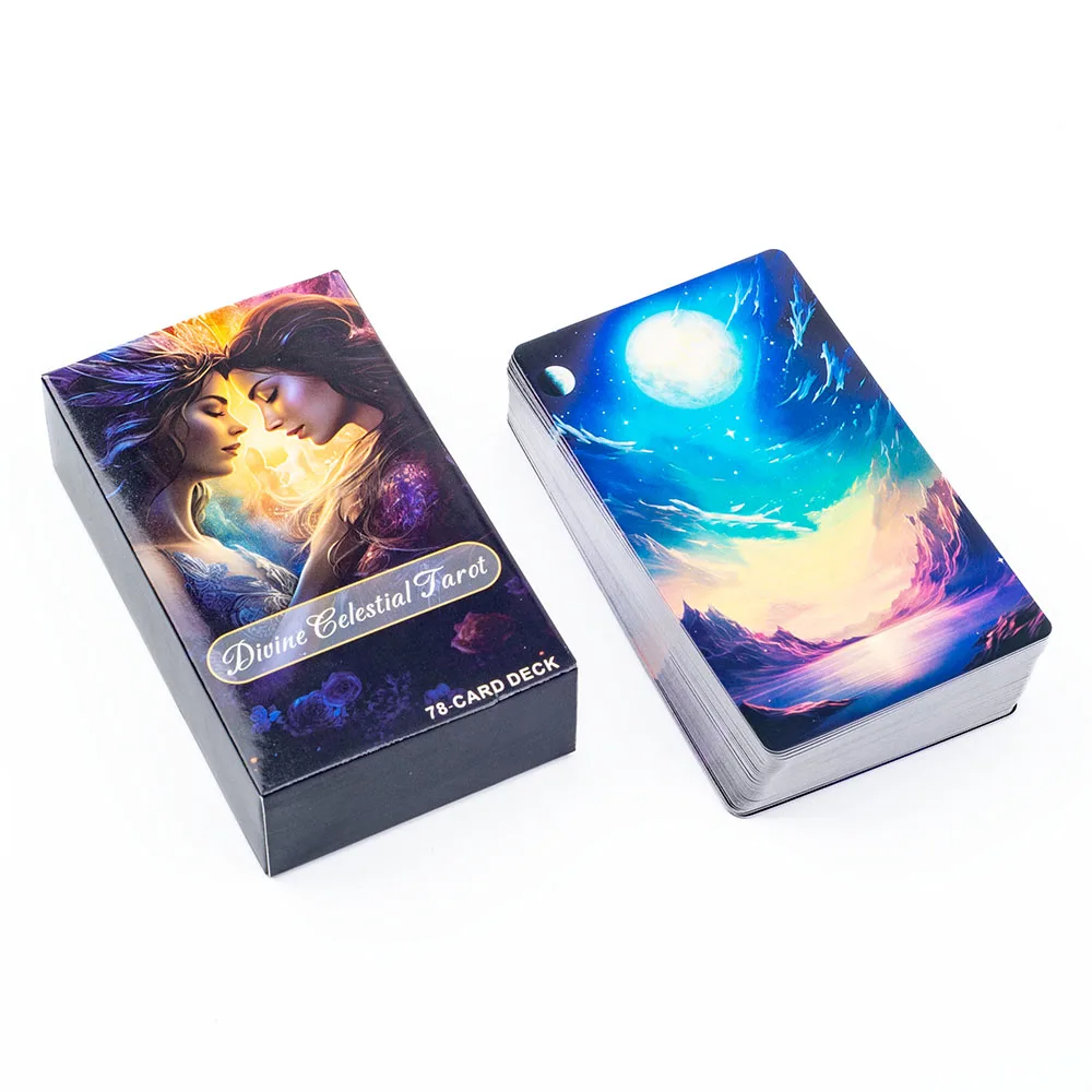 Sacred celestial tarot card game, versão inglesa, adivinhação jogo de tabuleiro com 78 cartas, para festa familiar, fortuna, edição de alta qualidade