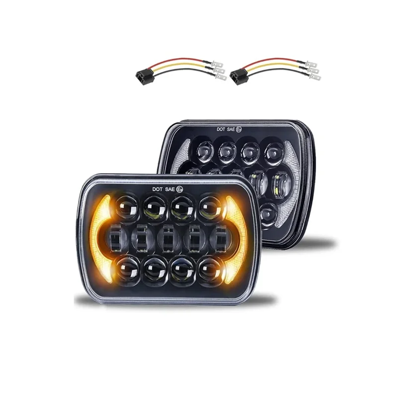 

2024 New 200W 5x7 7x6 Led Headlights H6054 6054 Led Headlight Replacement for Jeep Cherokee XJ Wrangler YJ Ford Chevy GMC etc