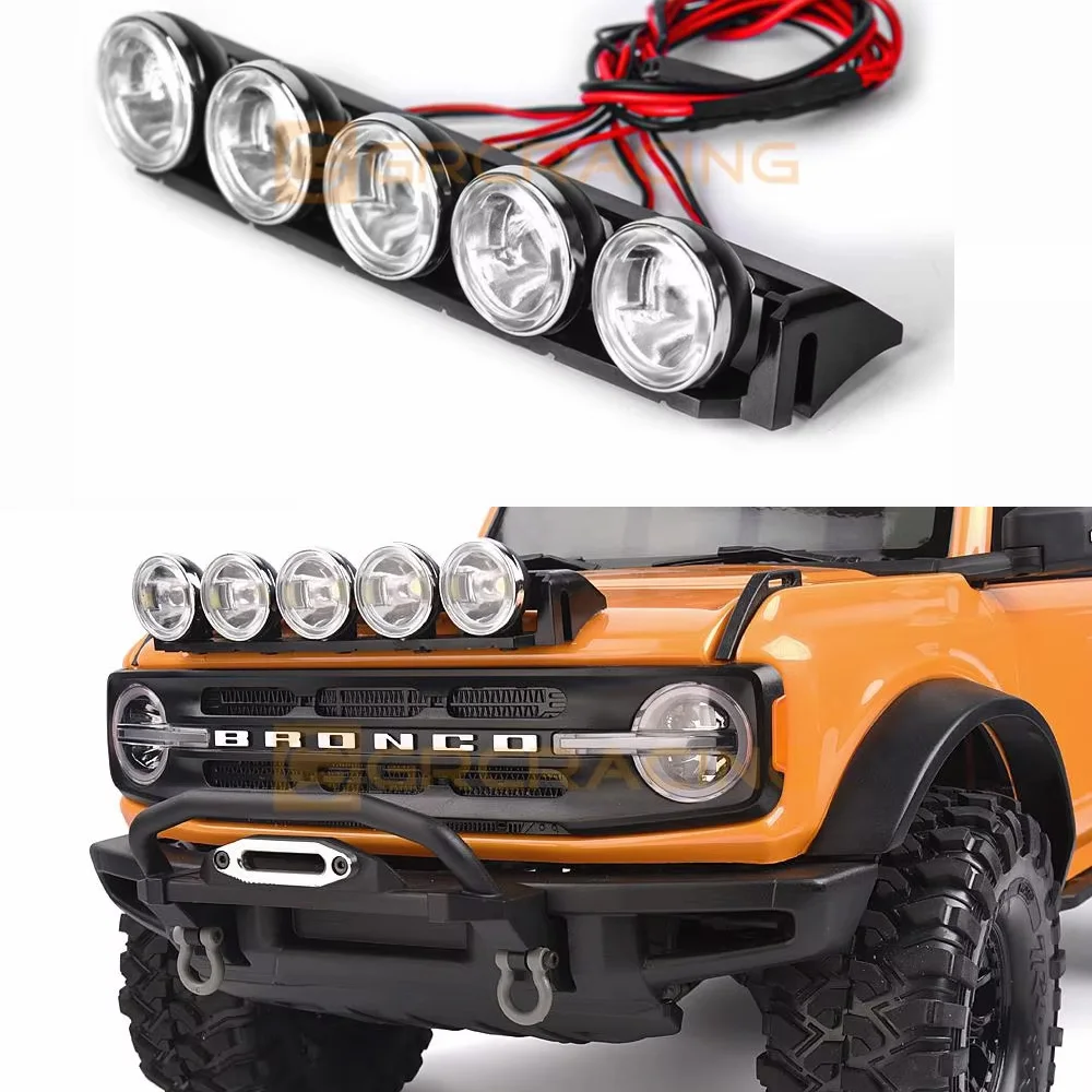 GRC Roof Spotlight Searchlight Headlights LED Lights Lamp for TRX4 New Bronco Blazer SCX10 JK 90046 Upgrade Option Parts #G170H