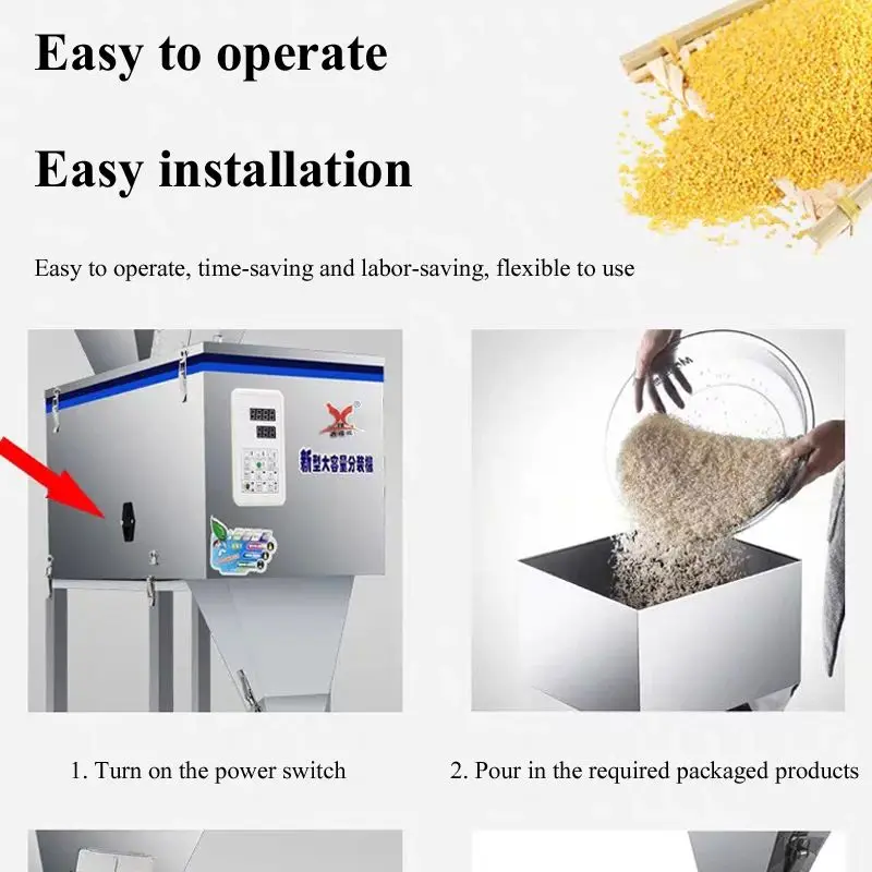 

999G Automatic Weighing Granule Powder Filling Machine Tea Granule Quantitative Seeds Salt Rice With Rack Packaging Machine