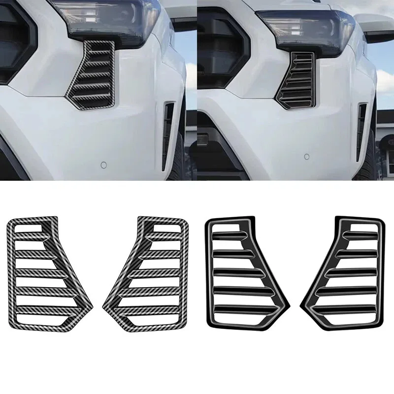 

2PCS ABS Chrome Headlight Cover Surround Trim Left +Right Fit for Toyota Tacoma 2024 2025 Accessories